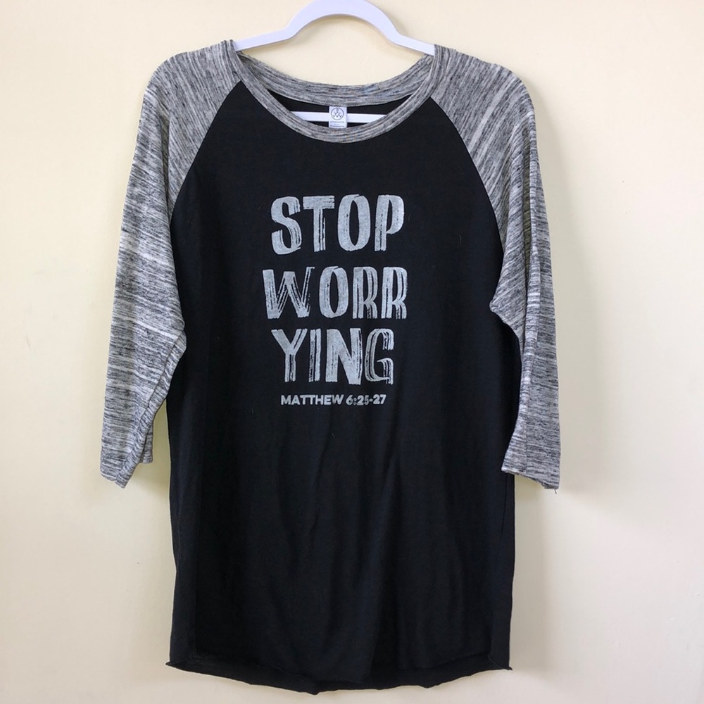 Alternative Graphic “Stop Worrying”  Jersey Top